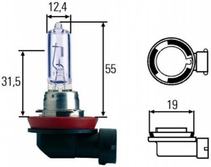 Лампа H9 12V 65W PGJ19-5 White Light 4200K HELLA 8GH008357181