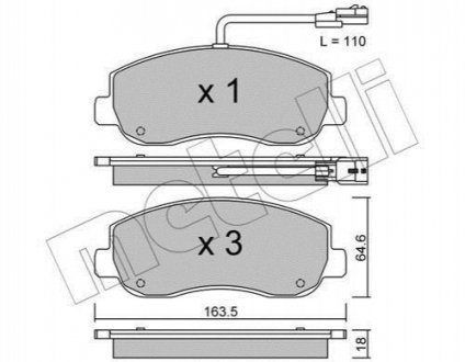 Комплект гальмівних колодок METELLI 2208980