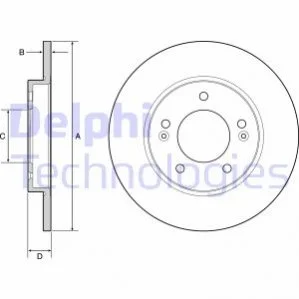 Диск гальмівний HYUNDAI I30 DELPHI BG4949C (фото 1)
