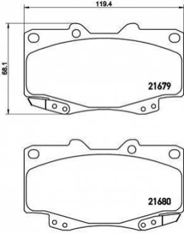 Колодки гальмівні HILUX 05- BREMBO P83151