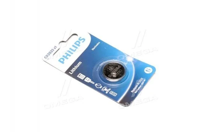Батарейка CR2025 - 3.0V coin 1-blister (20.0 x 2.5) - Lithium (вир-во Philips) PHILIPS CR202501B (фото 1)