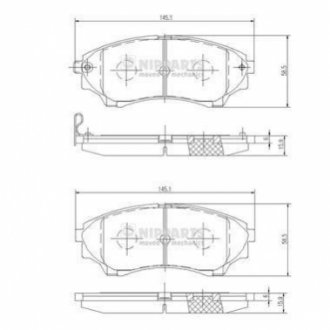 Комплект гальмівних колодок NIPPARTS N3603069