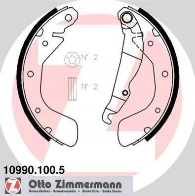 Гальмiвнi колодки барабаннi ZIMMERMANN 109901005 (фото 1)