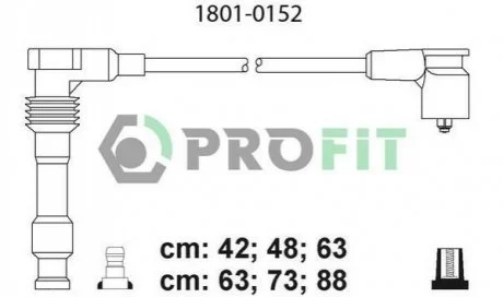 Кабелі високовольтні, набір PROFIT 18010152