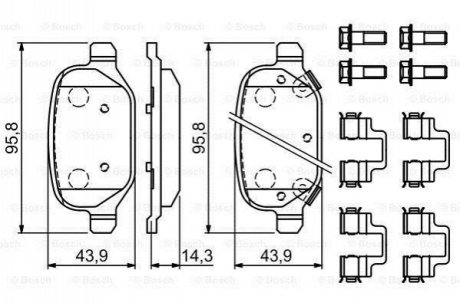 Гальмівні колодки, дискові BOSCH 0986494935 (фото 1)