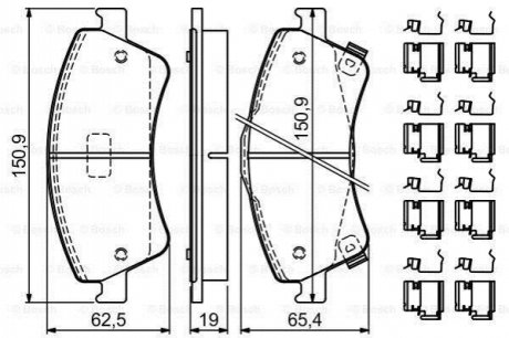 Гальмівні колодки, дискові BOSCH 0986494932