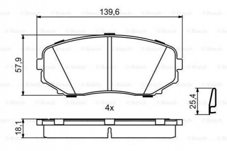 Гальмівні колодки, дискові BOSCH 0986494879 (фото 1)