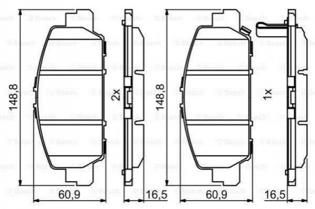 Гальмівні колодки, дискові BOSCH 0986494773 (фото 1)