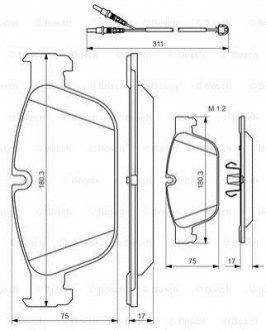 Гальмівні колодки, дискові BOSCH 0986494526