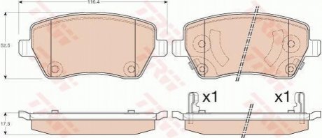 Гальмівні колодки, дискові TRW GDB3546