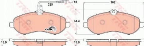 Гальмівні колодки, дискові TRW GDB1718 (фото 1)