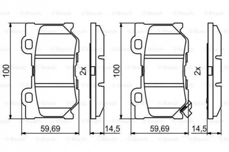 Гальмівні колодки, дискові BOSCH 0986494863