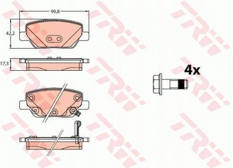 Гальмівні колодки, дискові TRW GDB2156