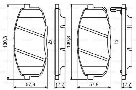 Гальмівні колодки, дискові BOSCH 0986494995