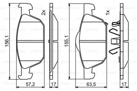 Гальмівні колодки, дискові BOSCH 0986494785 (фото 1)