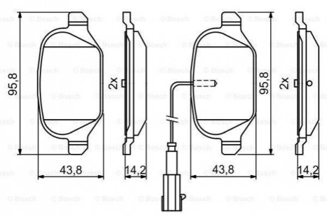 Гальмівні колодки, дискові BOSCH 0986494779