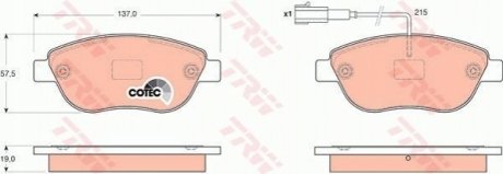 Гальмівні колодки, дискові TRW GDB1655