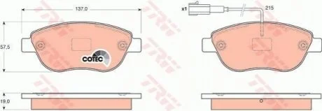 Гальмівні колодки, дискові TRW GDB1655
