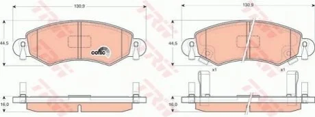 Гальмівні колодки, дискові TRW GDB1420