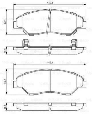Гальмівні колодки, дискові BOSCH 0986424696 (фото 1)