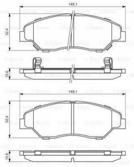 Гальмівні колодки, дискові BOSCH 0986424696