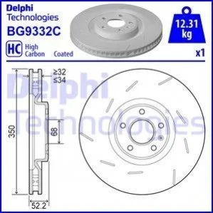 Диск гальмівнийPRZOD PRAWA DELPHI BG9332C