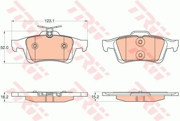 Гальмівні колодки, дискові TRW GDB2033 (фото 1)