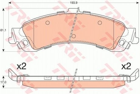 Колодки торм.зад. Chevrolet Tahoe 99-06/Silverado TRW GDB4454