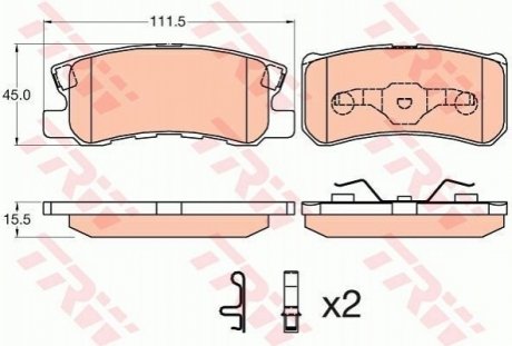 Гальмівні колодки, дискові TRW GDB3595 (фото 1)