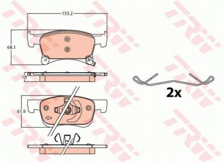 Гальмівні колодки, дискові TRW GDB2091