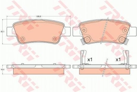 Гальмівні колодки, дискові TRW GDB3576