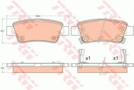 Гальмівні колодки, дискові TRW GDB3576