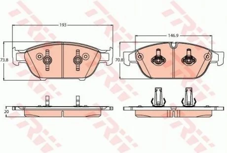 Гальмівні колодки, дискові TRW GDB2113