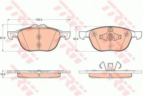 Гальмівні колодки, дискові TRW GDB2043