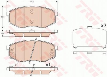 Гальмівні колодки, дискові TRW GDB3553