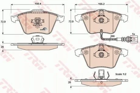 Гальмівні колодки, дискові TRW GDB1616