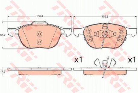 Гальмівні колодки, дискові TRW GDB2059