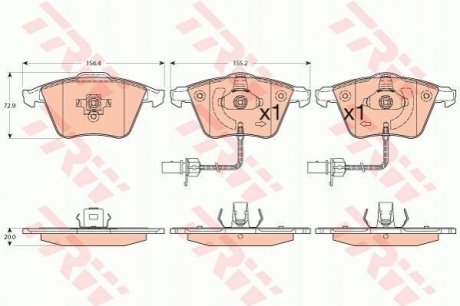 Гальмівні колодки, дискові TRW GDB1554