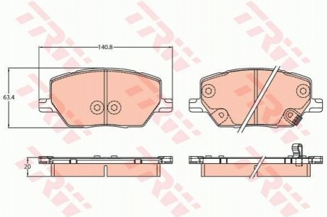 Гальмівні колодки, дискові TRW GDB3629