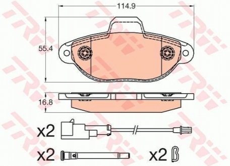 Гальмівні колодки, дискові TRW GDB2041