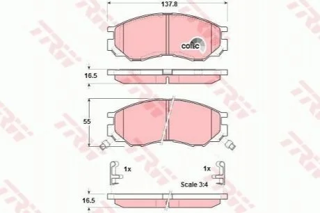 Гальмівні колодки, дискові TRW GDB1286