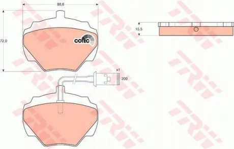 Гальмівні колодки, дискові TRW GDB976