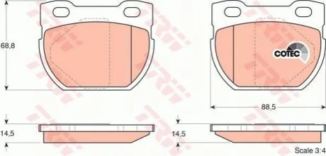 Гальмівні колодки, дискові TRW GDB1209