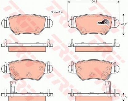 Гальмівні колодки, дискові TRW GDB1471