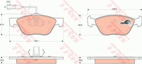 Гальмівні колодки, дискові TRW GDB1445