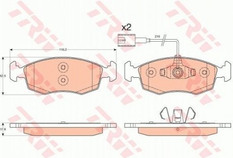 Гальмівні колодки, дискові TRW GDB1900