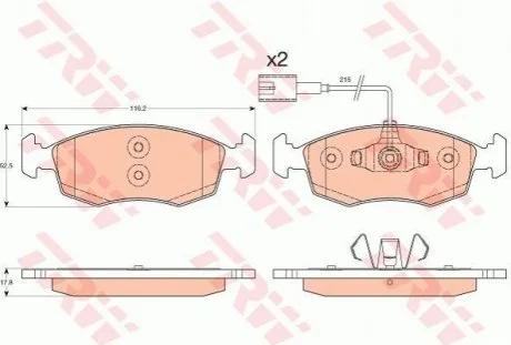 Гальмівні колодки, дискові TRW GDB1900