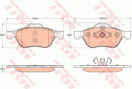 Гальмівні колодки, дискові TRW GDB2053