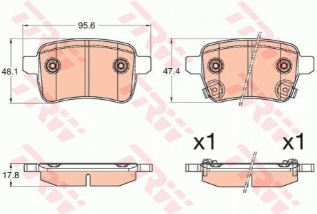 Гальмівні колодки, дискові TRW GDB2032