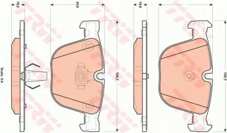 Гальмівні колодки, дискові TRW GDB1892